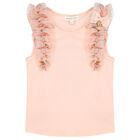 Girls Pink Ruffled Tulle Top, 1, hi-res