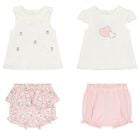 Baby Girls Ivory & Pink Shorts Set ( 2-Pack ), 2, hi-res