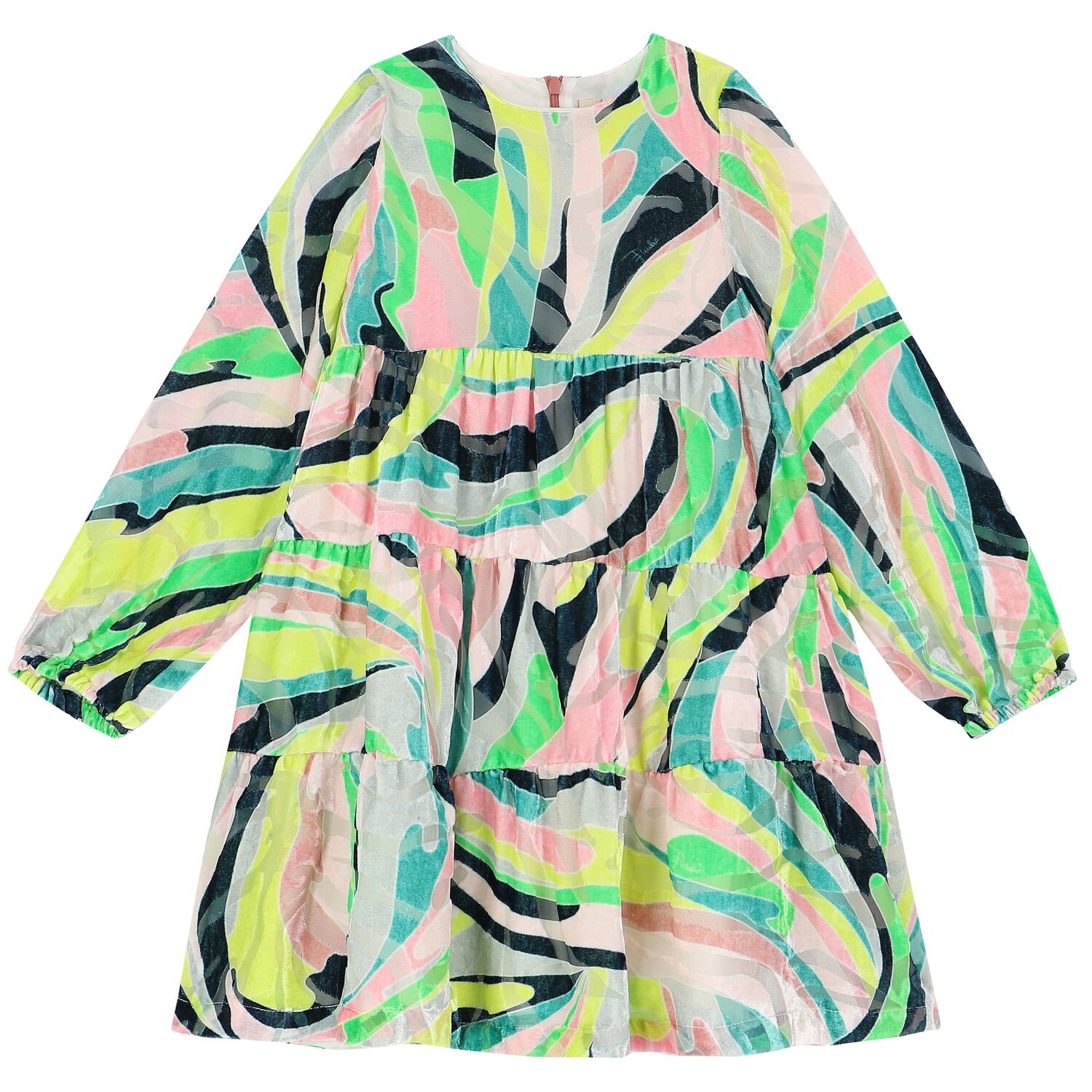 فستان مخمل باللون الاخضر, 1, hi-res