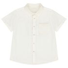 Boys Ivory & Beige Striped Shorts Set, 1, hi-res