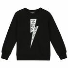 Boys Black Printed Sweatshirt, 1, hi-res