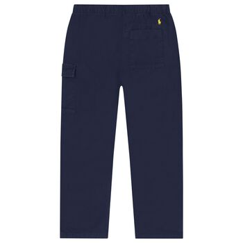 Boys Navy Blue Logo Trousers