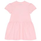 Girls Pink Teddy Bear Logo Dress, 2, hi-res