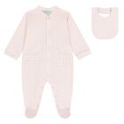 Baby Girls Pink & White Logo Babygrow Set, 2, hi-res
