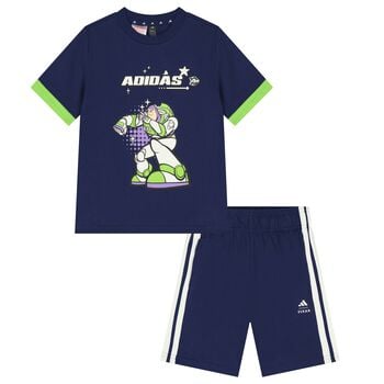 Boys Navy Blue Buzz Lightyear Disney Shorts Set