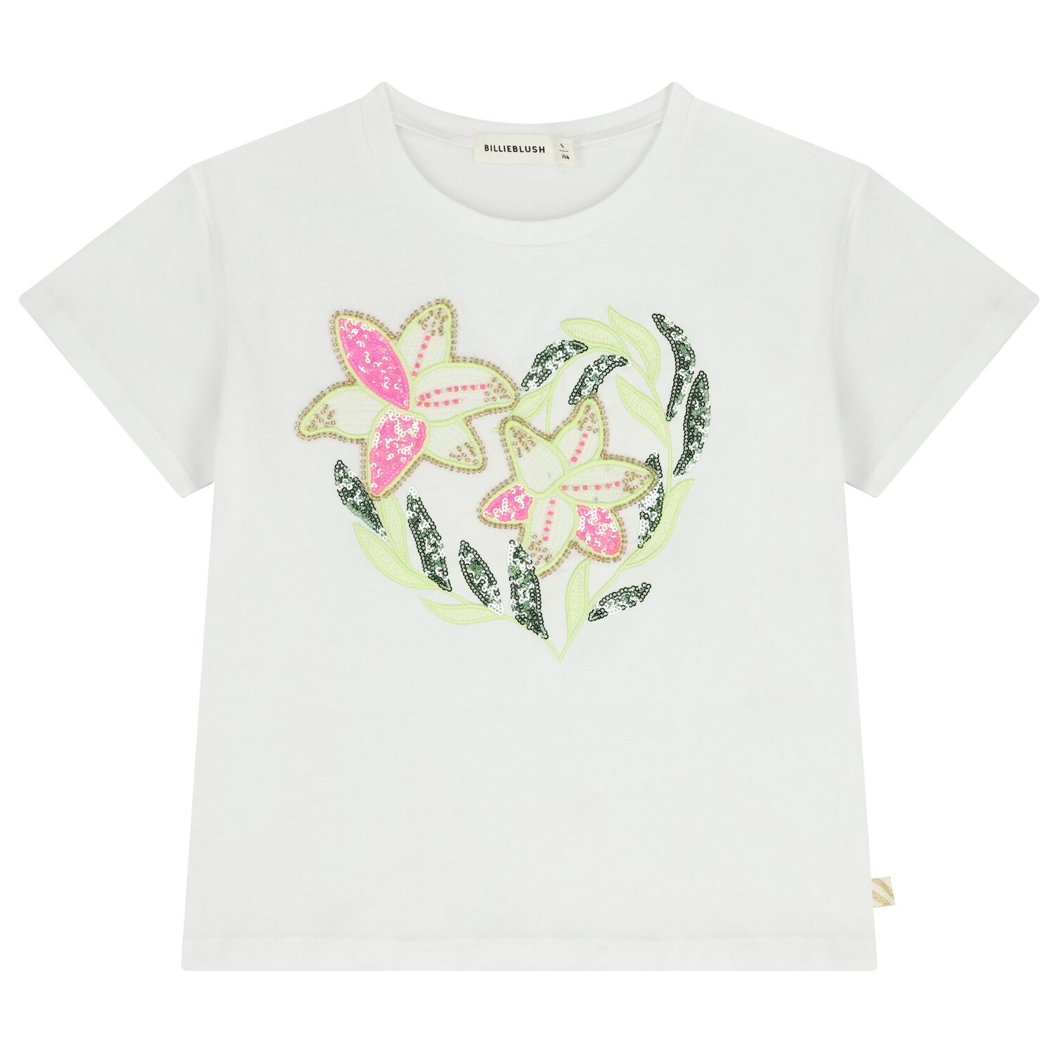 Girls White Floral T-Shirt, 1, hi-res