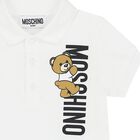 Younger Boys White Polo Bear Polo Shirt, 1, hi-res