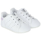 Baby Girls White Stan Smith Crib Pre Walker Shoes, 1, hi-res