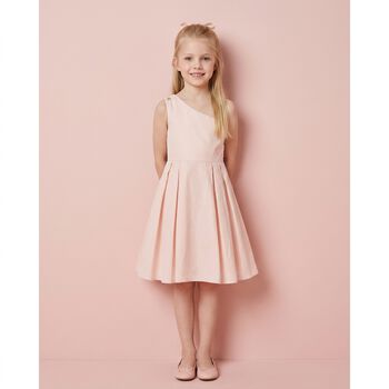 Girls Pink One Shoulder Dress