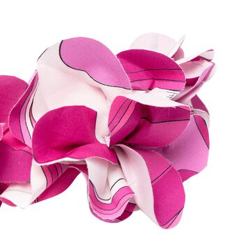 طوق رأس للبنات مزين بالزهور باللون الأبيض والوردي والبنفسجي 