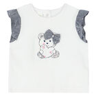 طقم شورت باللون الأبيض والأزرق للبنات, 1, hi-res