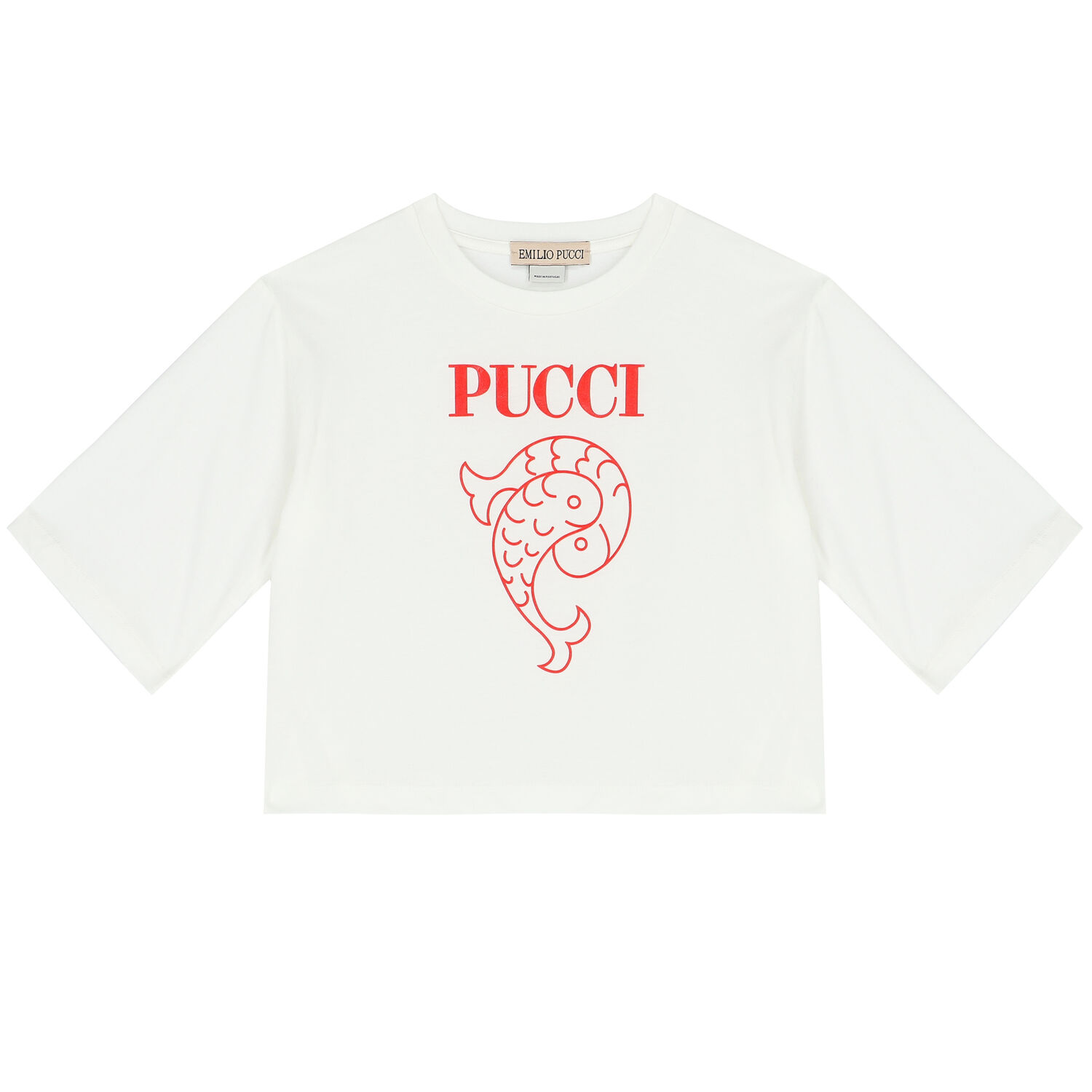 تيشيرت بالشعار باللون العاجي للبنات , 1, hi-res