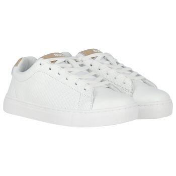 Boys White Logo Trainers