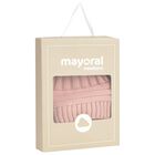 Baby Girls Pink Knitted Hat & Mittens Set, 2, hi-res