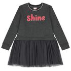 Girls Grey Tulle Dress, 1, hi-res