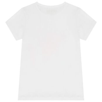 تيشيرتبنات بالشعار باللون الابيض 