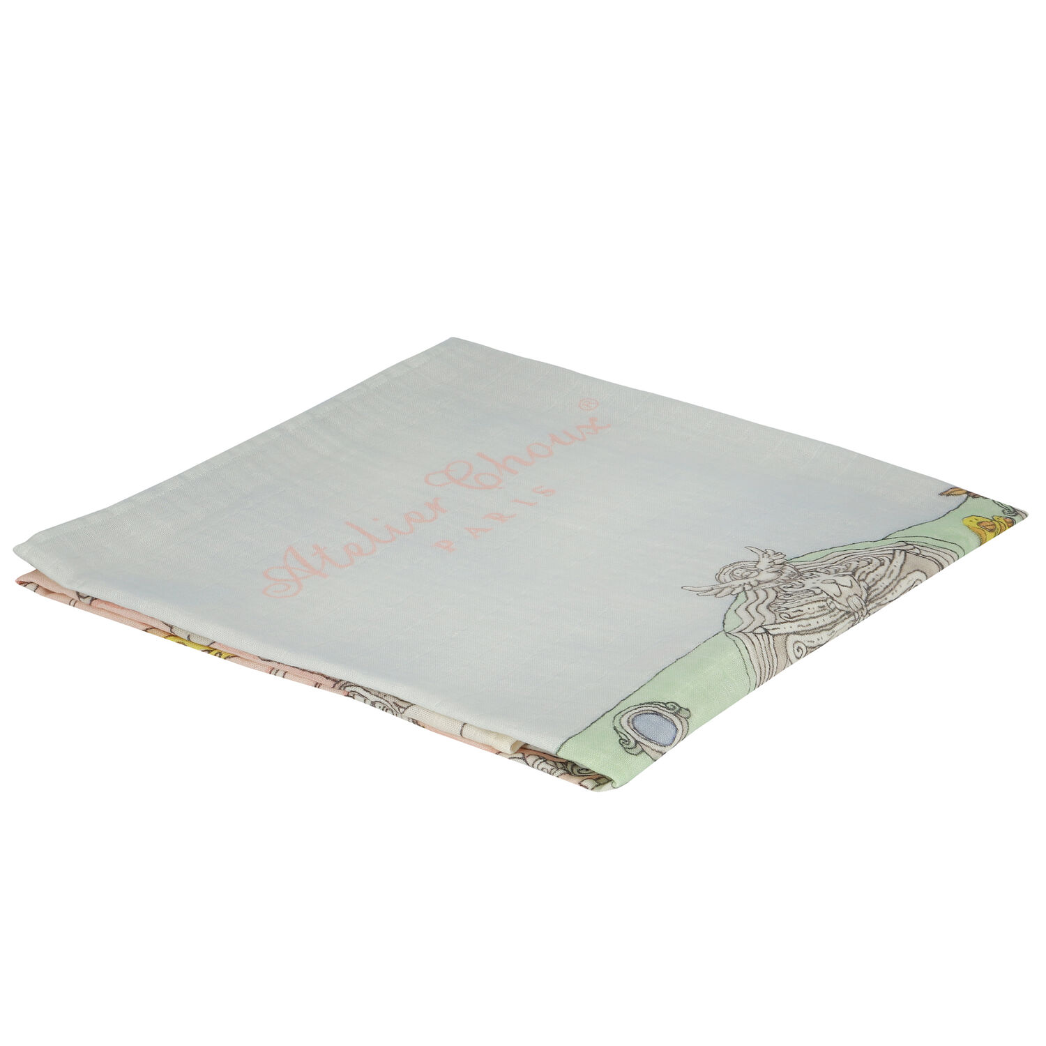 طقم هديا قماط ومريلة باللون الأزرق و الوردي, 1, hi-res image number null