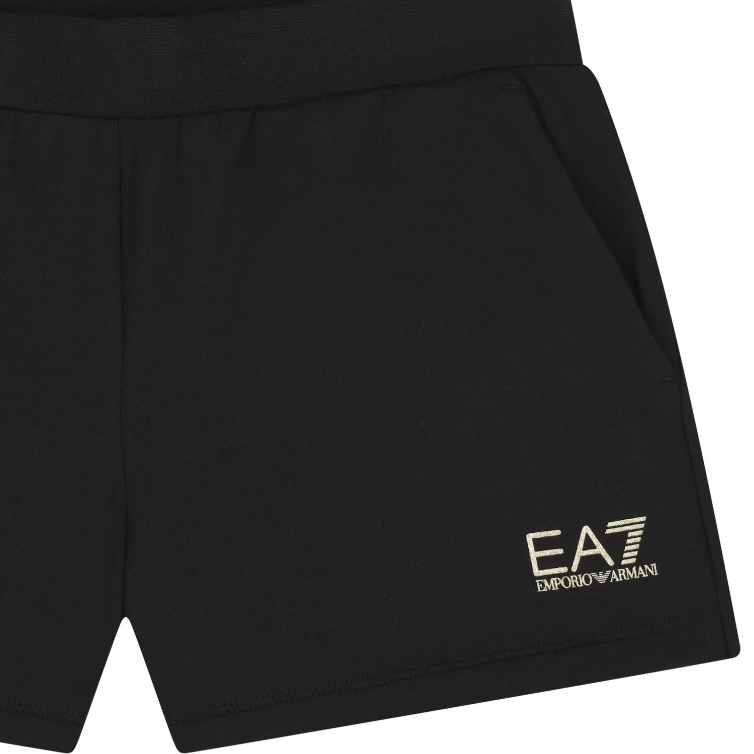 Girls Black Logo Shorts, 2, hi-res