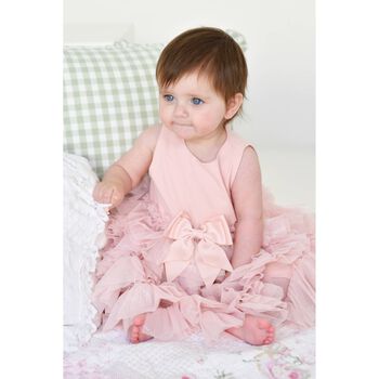 Baby Girls Pink Tulle Ruffles Dress