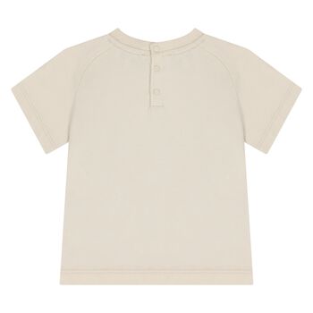 Younger Boys Beige Logo T-Shirt