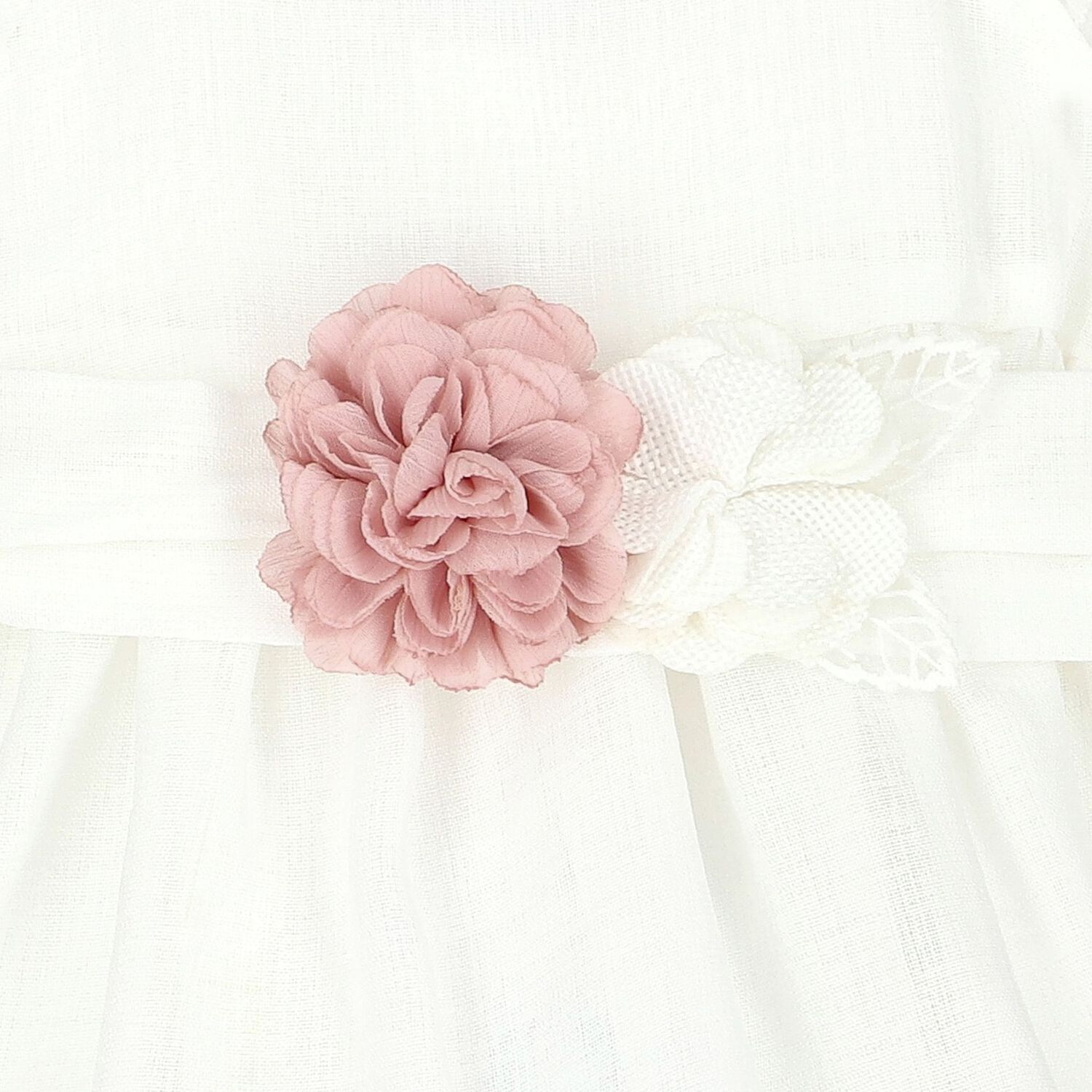 فستان بنات بطبعة الزهور باللون الأبيض, 1, hi-res