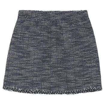 Girls Navy Blue Tweed Skirt