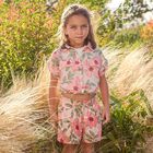 Girls Pink Floral Shorts, 1, hi-res