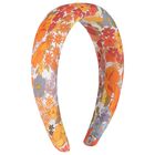 Girls Orange Floral Headband, 1, hi-res