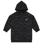 Girls Black Starlight Logo Hooded Dress, 1, hi-res