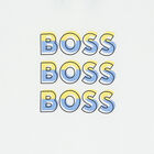 تيشيرت أولاد بالشعار باللون الابيض, 1, hi-res