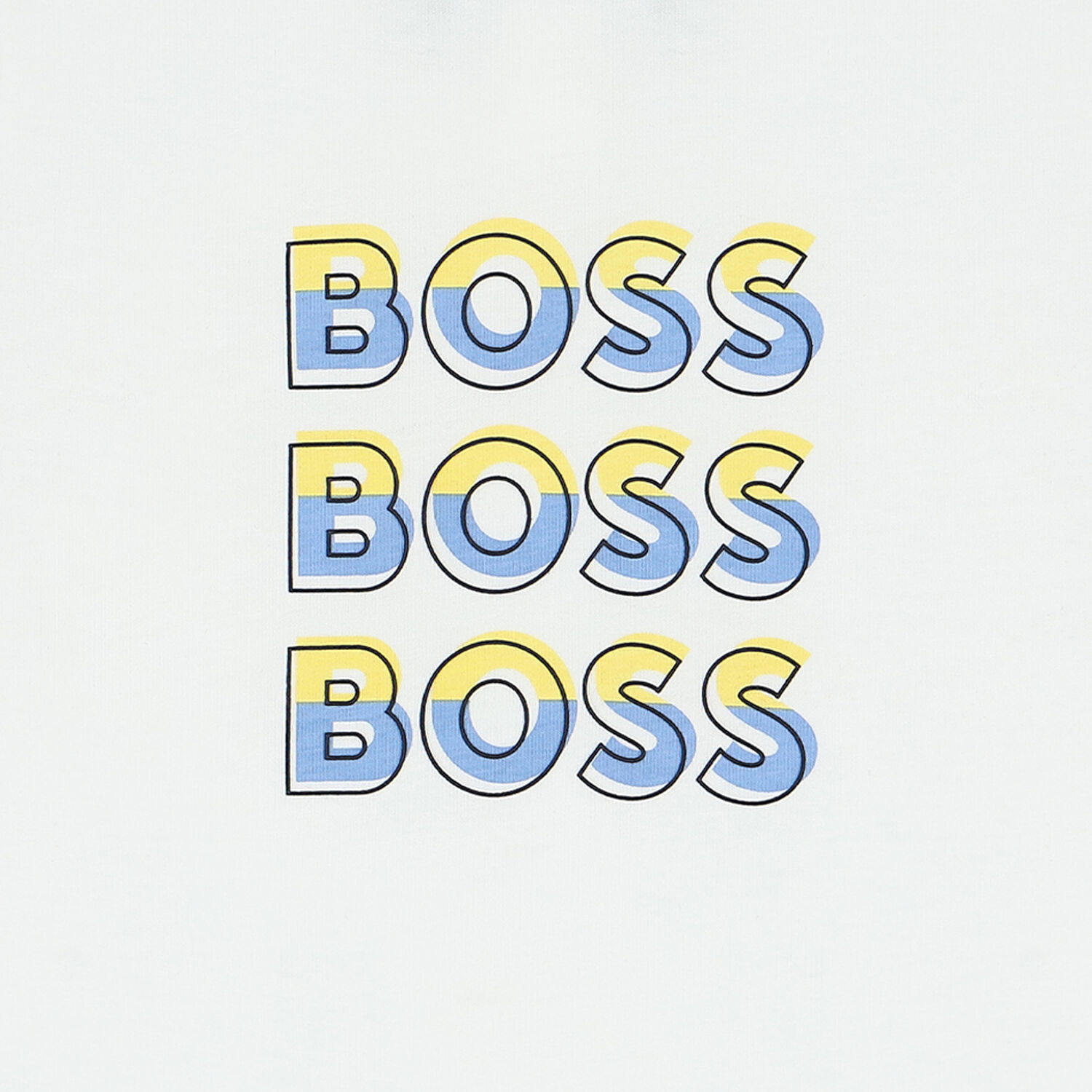 تيشيرت أولاد بالشعار باللون الابيض, 1, hi-res