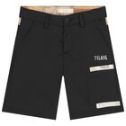 Boys Black Logo Shorts, 2, hi-res