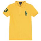 Boys Yellow Logo Polo Shirt, 1, hi-res
