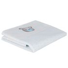 Baby Boys White & Blue Teddy Bear Blanket, 3, hi-res