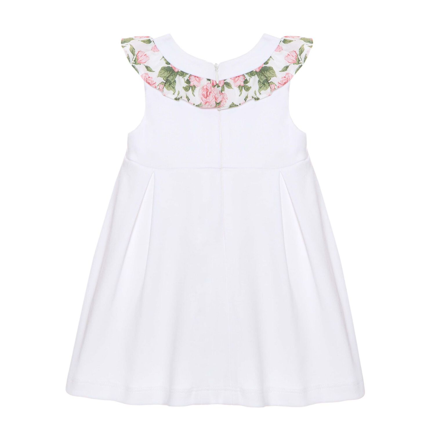 Girls White & Pink Liberty Print Dress, 1, hi-res