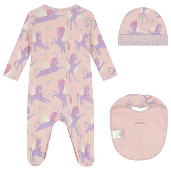 Baby Girls Pink Unicorn Babygrow Set