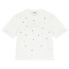 تيشيرت بنات بالشعار باللون الأبيض, 2, hi-res