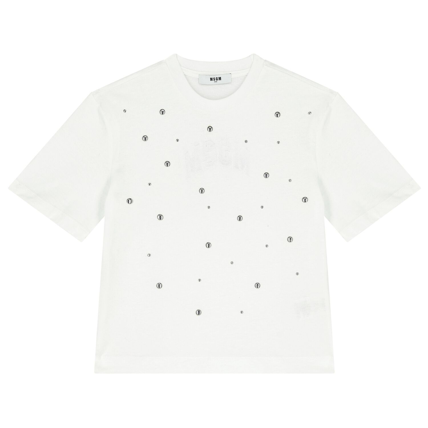 تيشيرت بنات بالشعار باللون الأبيض, 2, hi-res