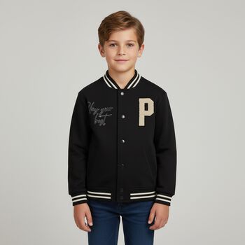 Boys Grey Varsity Jacket