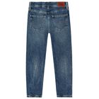Boys Blue Logo Denim Jeans, 1, hi-res