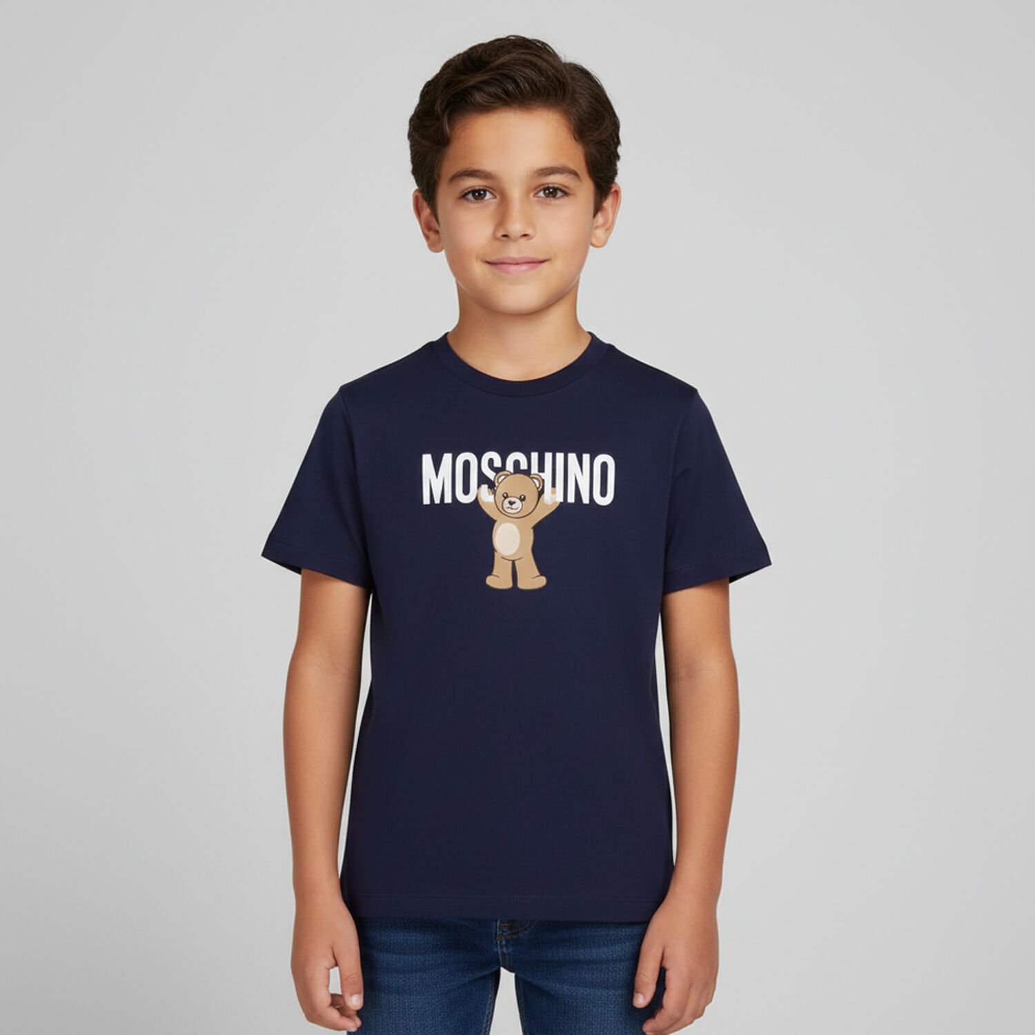 تي شيرت بالشعار بطبعه تيدى بير باللون الكحلى, 2, hi-res