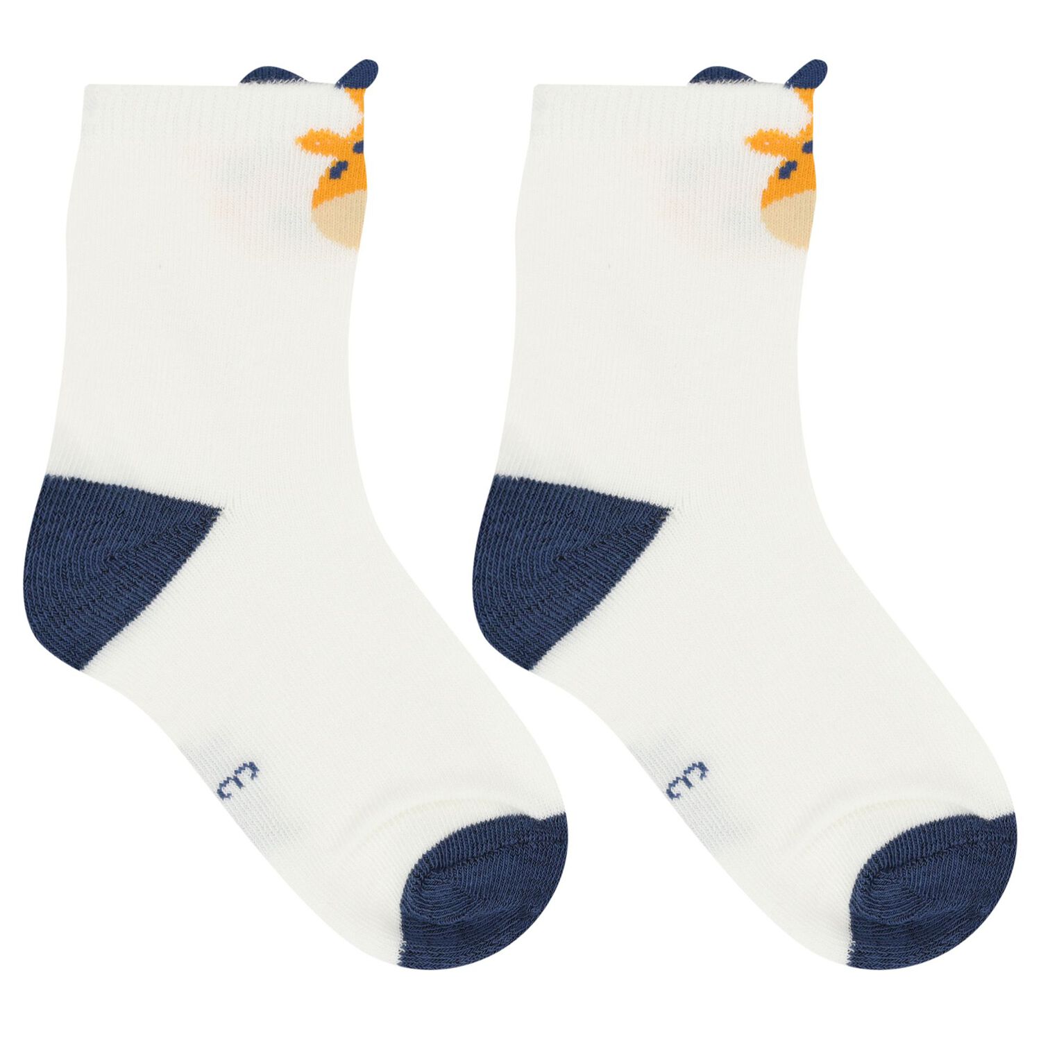 Younger Boys White, Navy Blue & Beige Socks ( 3-Pack ) , 1, hi-res
