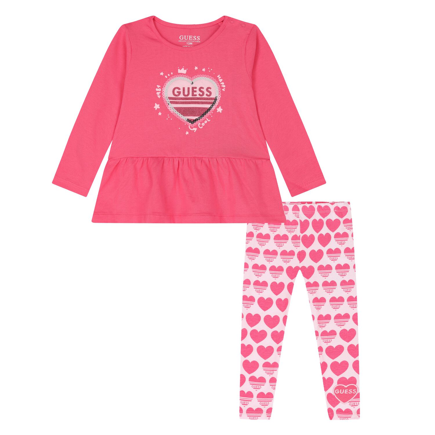 Younger Girls Pink Logo Leggings Set, 1, hi-res