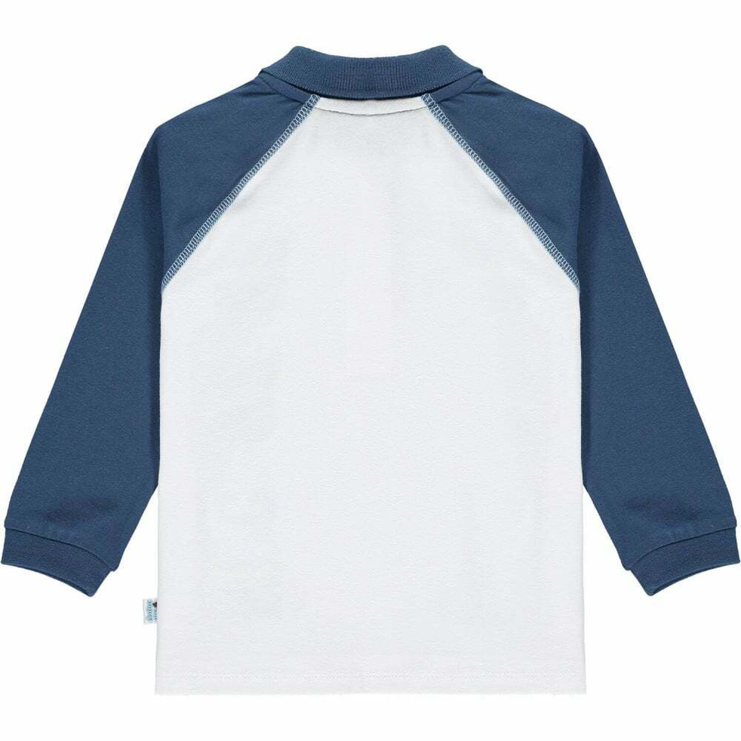 تيشيرت بولو بالشعار باللون الابيض والازرق للاولاد, 1, hi-res image number null