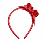 طوق شعر بنات بالزهور باللون الأحمر, 1, hi-res
