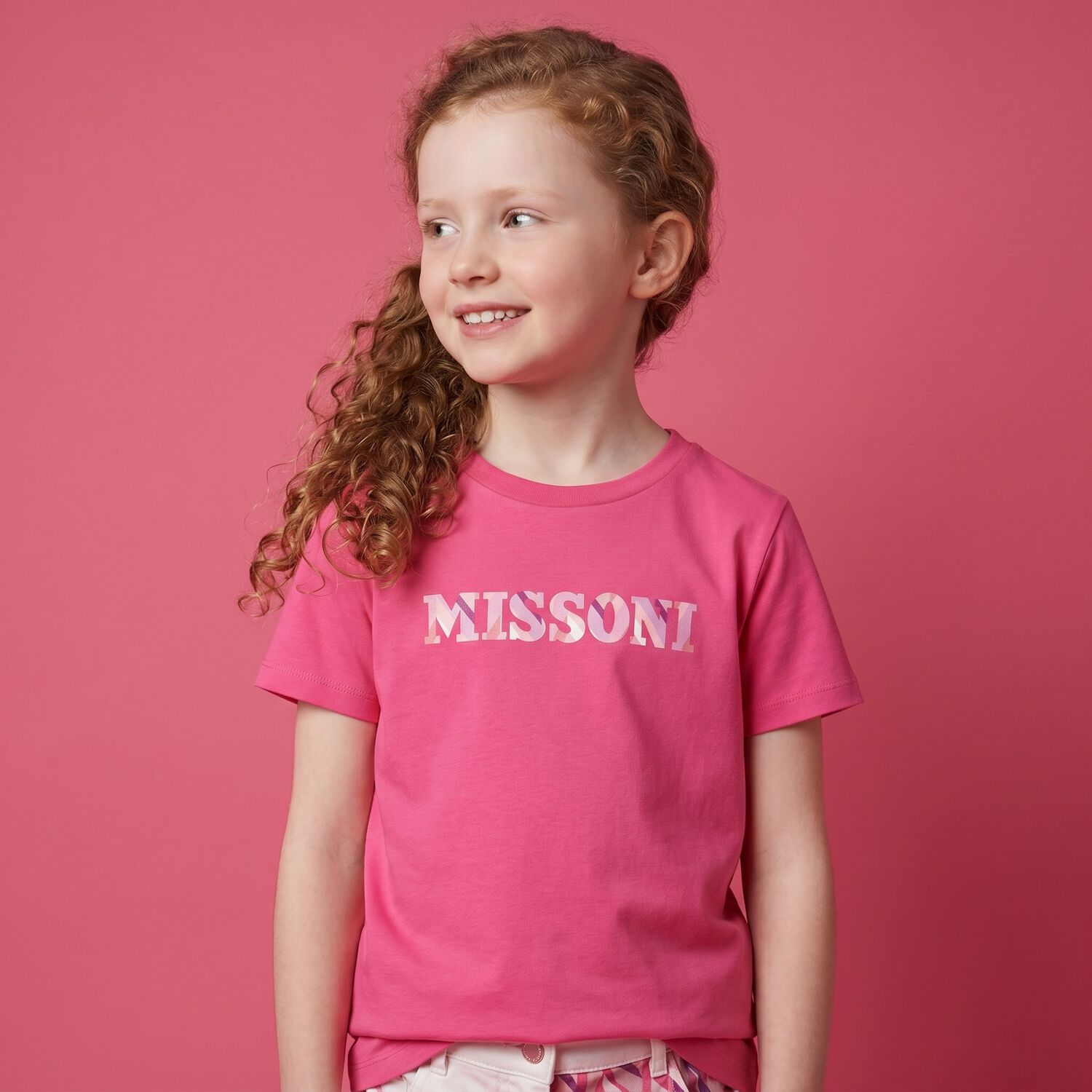 Girls Pink Logo T-Shirt , 2, hi-res