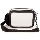 Girls White & Black Logo Handbag, 2, hi-res