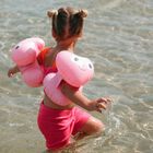 Girls Pink Poppy the Peach Inflatable Arm Bands, 1, hi-res