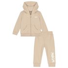 Beige Logo Tracksuit, 1, hi-res