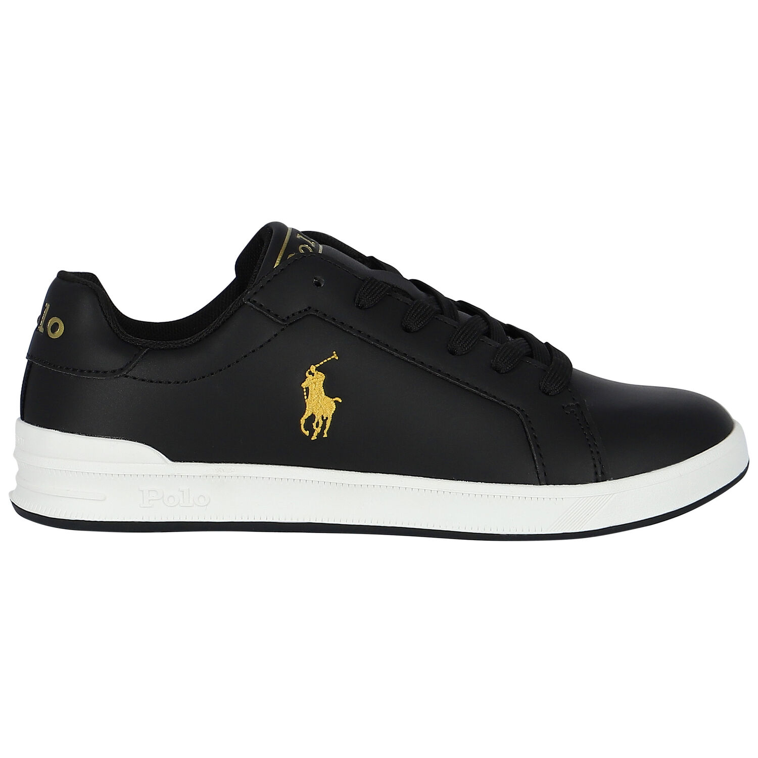 Boys Black Logo Trainers, 1, hi-res